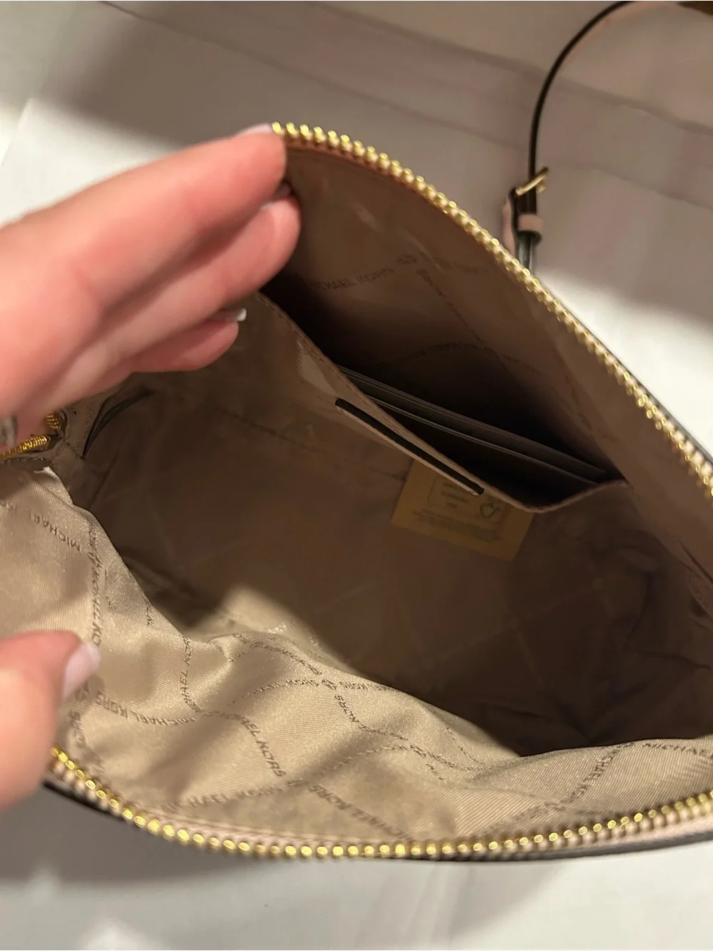 Michael Kors Pink Saffiano Crossbody with Gold Chain
